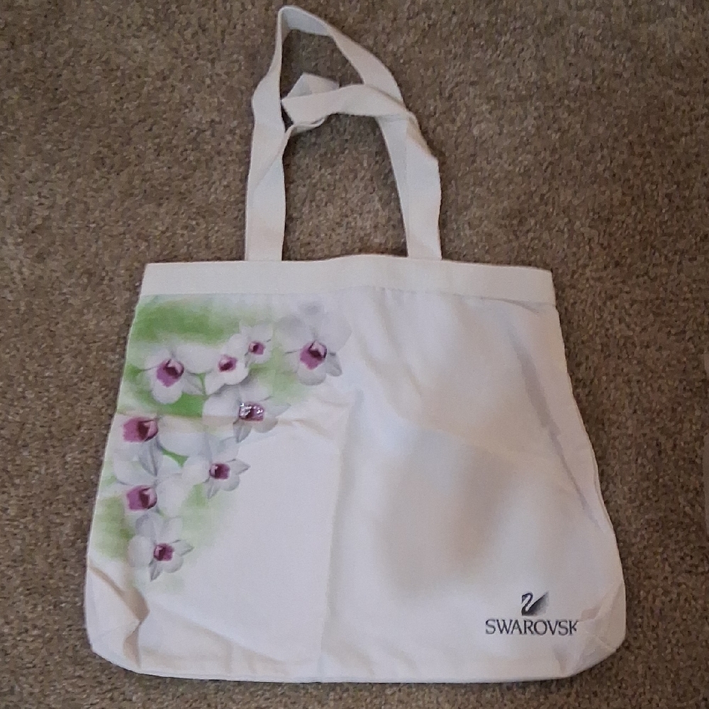 Swarovski White Tote with Floral Accents